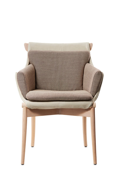 VIVA armchair - leather + fabric
