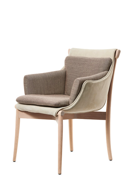 VIVA armchair - leather + fabric