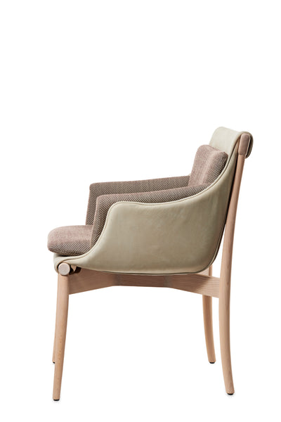 VIVA armchair - leather + fabric