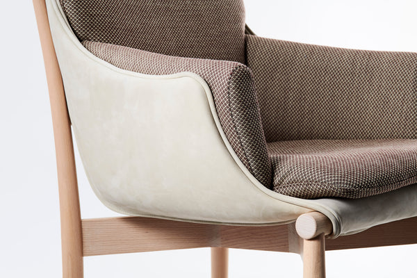 VIVA armchair - leather + fabric