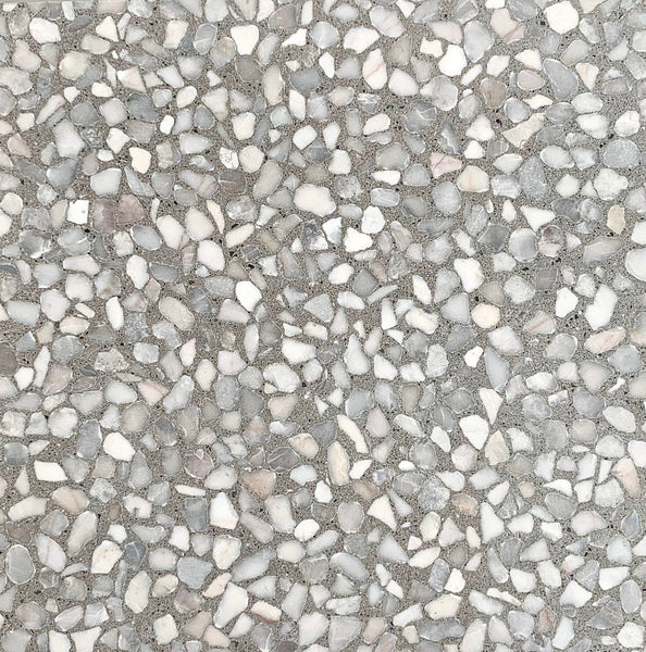サドラー　コンクリートテラゾータイル　グレー　20ｃｍx20ｃｍ　タンマーブルチップM　K-007T15200